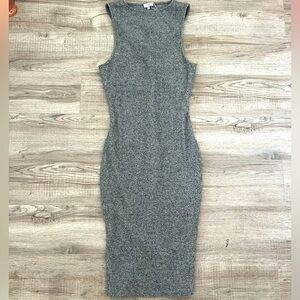 Grey Ribbed Sleeveless Dress